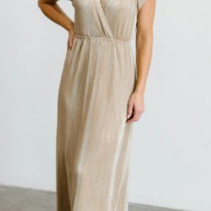 NWT: Baltic Born Athena Pleated Maxi Dress (Gold)